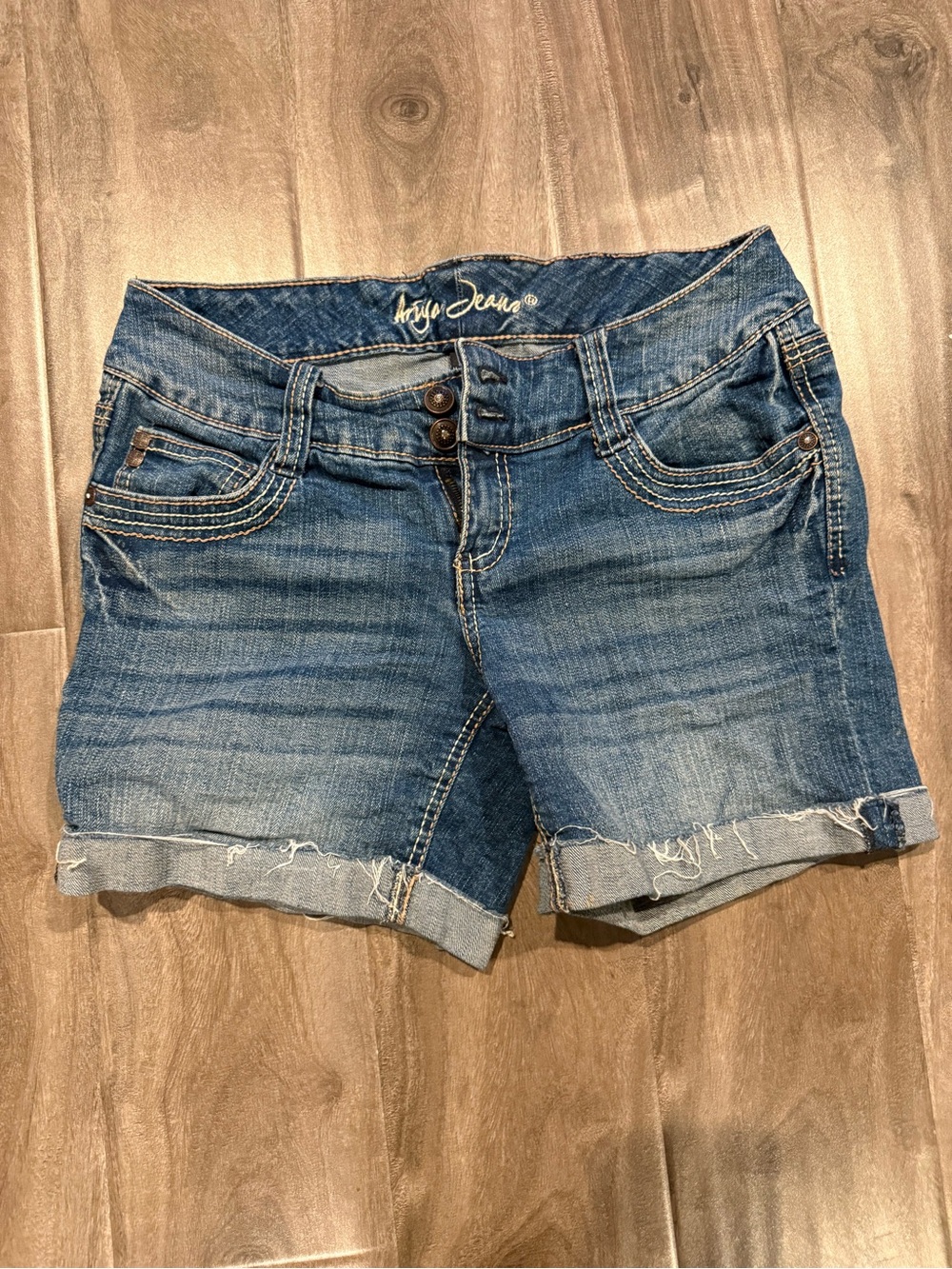 Angie Denim Women's Blue Rolled-Hem Jean Shorts